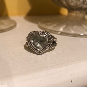 Judith ripka mint green quartz sterling size 6